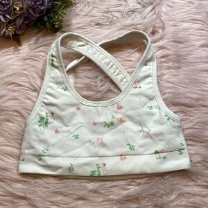 TLA By Morgan Stewart Sport Quartz Sports Bra Floral White sz XS/S